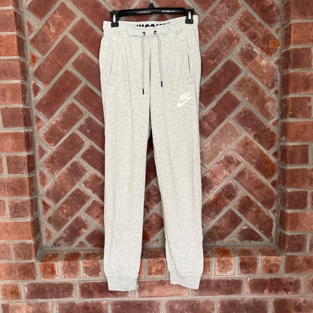 Nike Joggers Mens Small Gray Fleece Sweatpants Just Do It Tapered Cuff